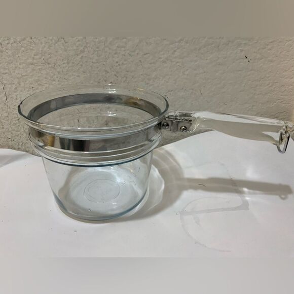 Pyrex Flameware Bottom Pan Double Bouler G7 - Picture 1 of 9